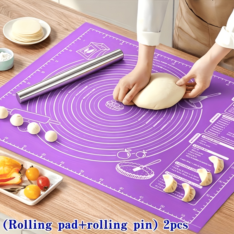 Kitchen Roll Baking - 2-delige siliconen deegmat & deegroller bakset,
