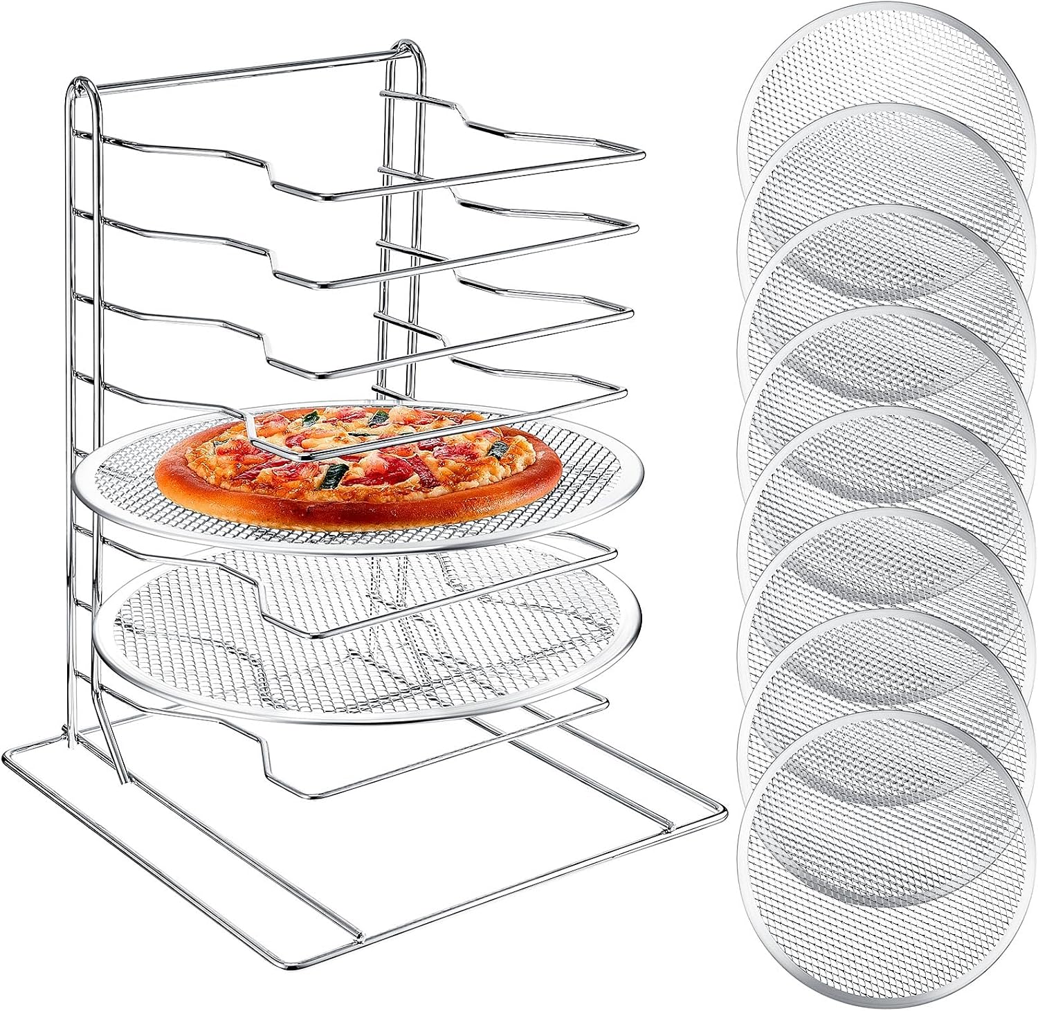Kitchen Baking Rack - Pizzarek met 8 niveaus en 8