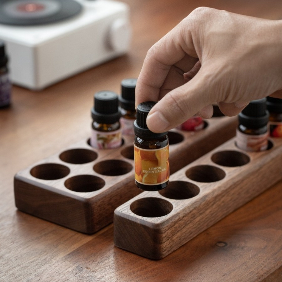 Kitchen Baking Essentials - Houten Walnoot Essentiële Olie Cosmetische Opbergrek