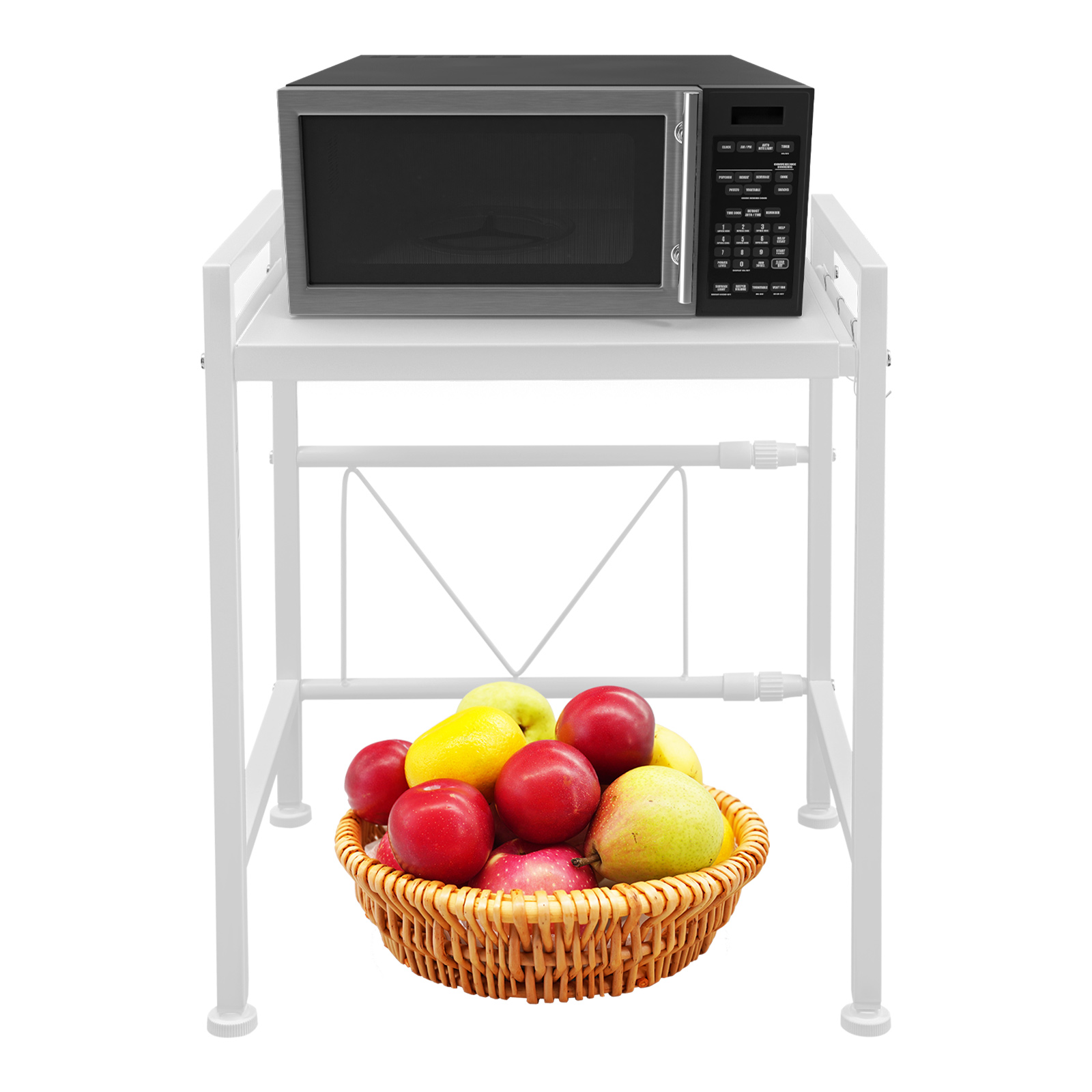 Kitchen Baking Rack - Uitbreidbaar magnetronrek, wit koolstofstaal, bakverf, H-vormig
