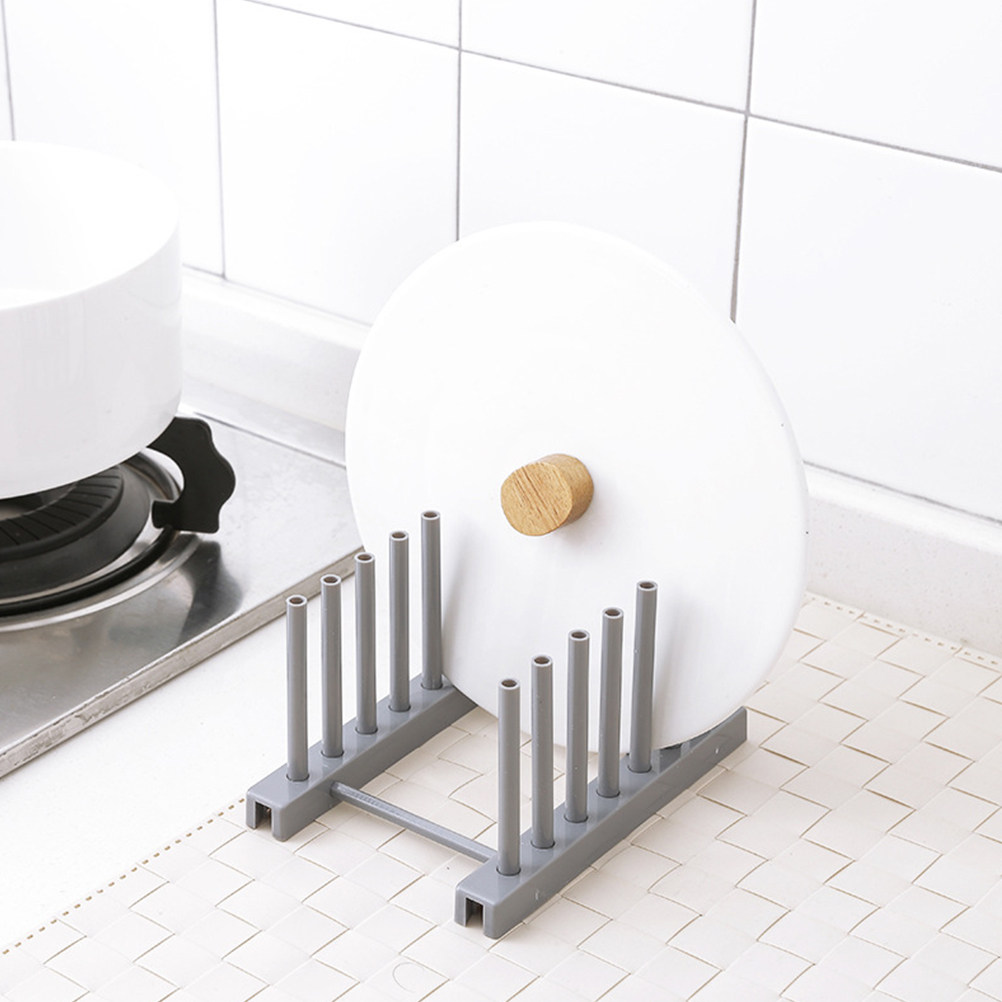 Kitchen Baking Sheet Organizer - Grijze plastic afdruiprek keukenopbergorganizer voor borden,