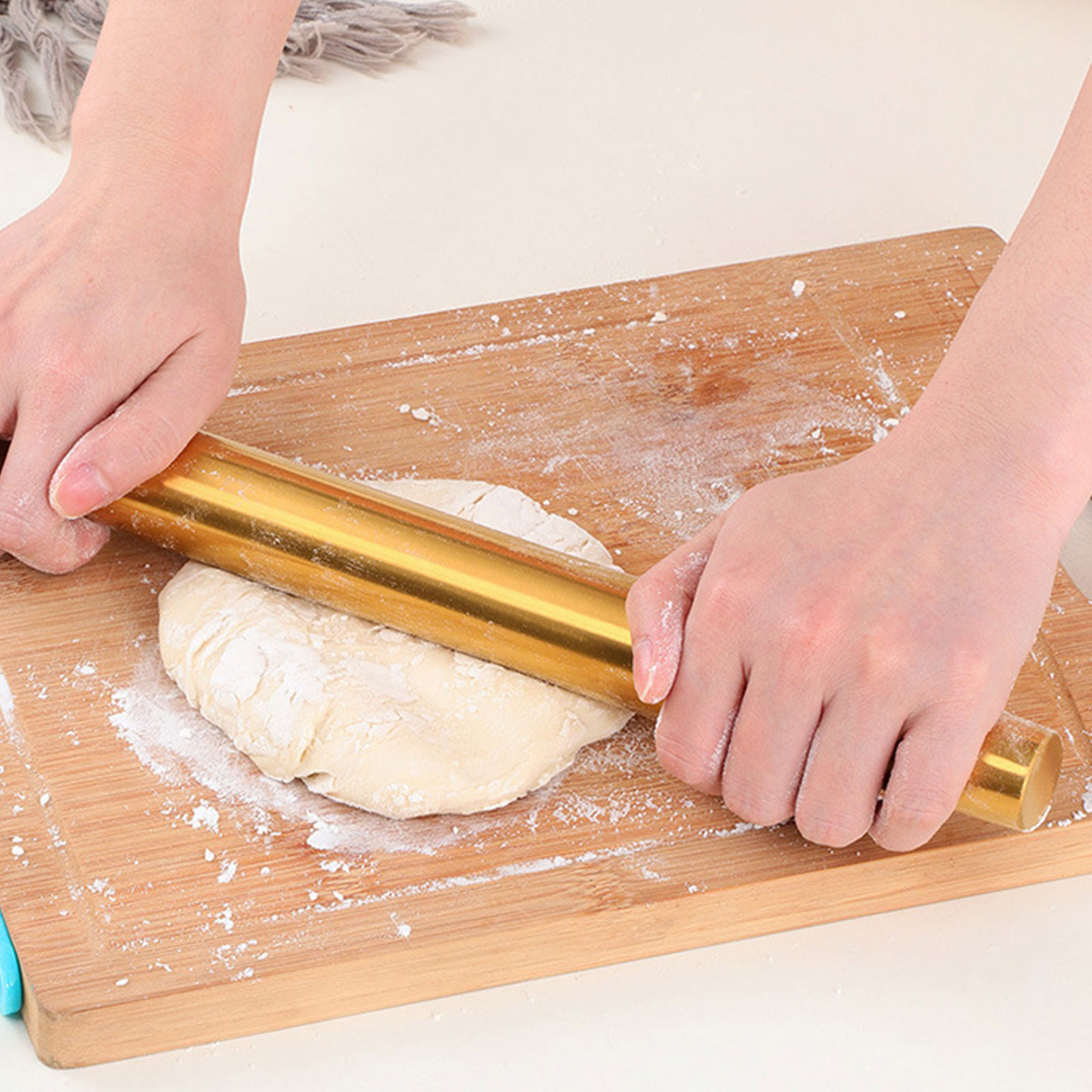 Kitchen Roll Baking - Gouden deegroller bakgereedschap voor koekjes, roestvrijstalen