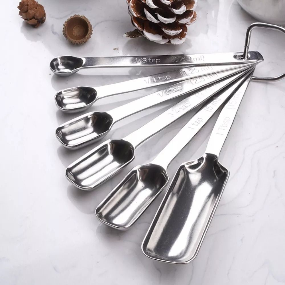 Kitchen Baking Scale - 6 Stuks Roestvrijstalen Maatlepels Met Weegschaal