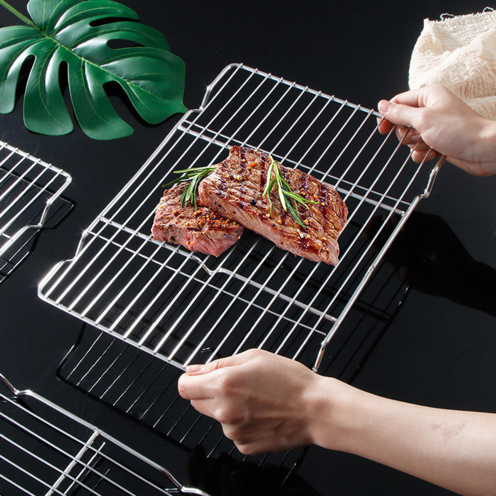 Kitchen Baking Store - Roestvrijstalen barbecuegaasmat Herbruikbare hittebestendigheid BBQ-baknet Pad