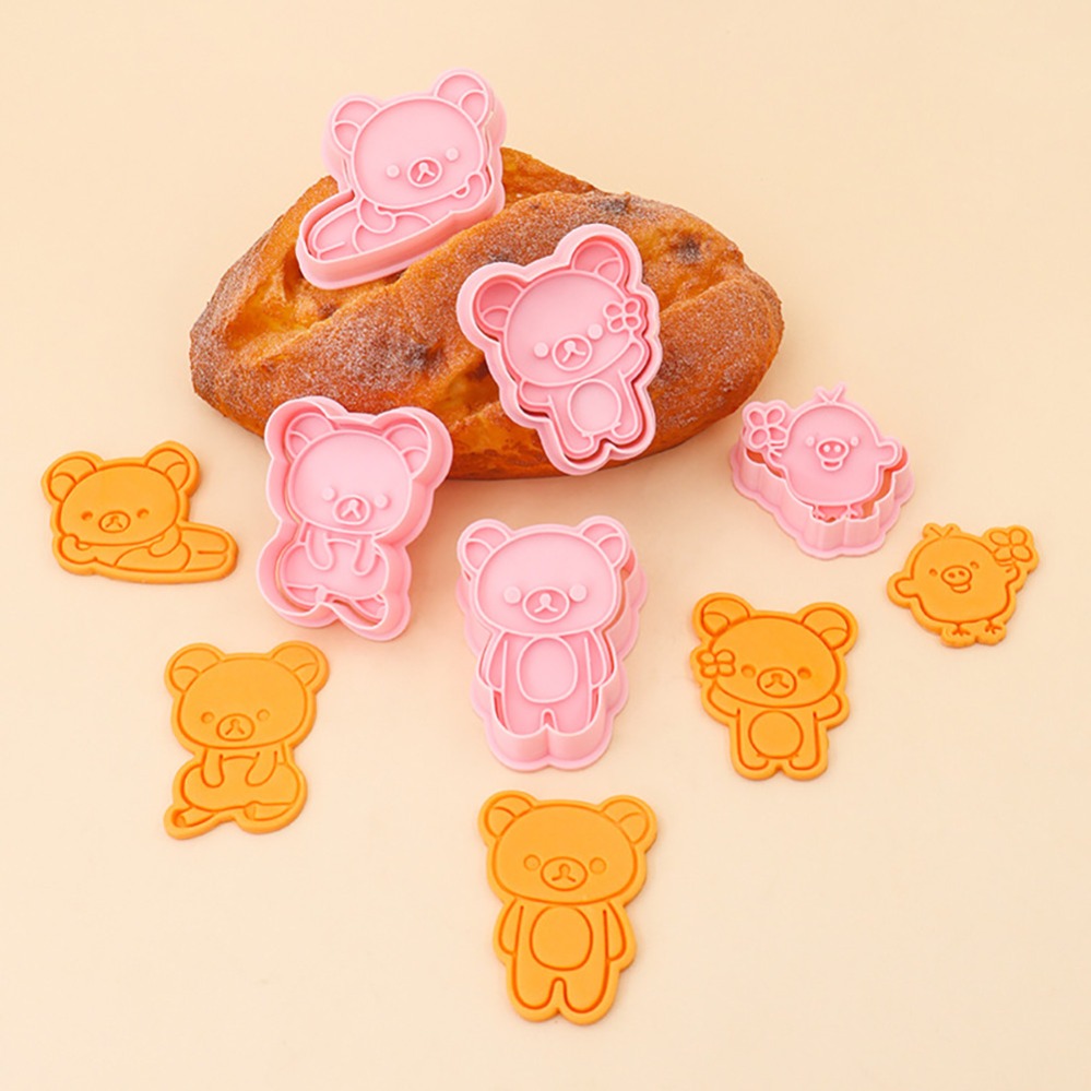 Kitchen Appliances For Baking - Koekjesvormpjes Cartoon Beer Biscuitvorm Stempel Keuken