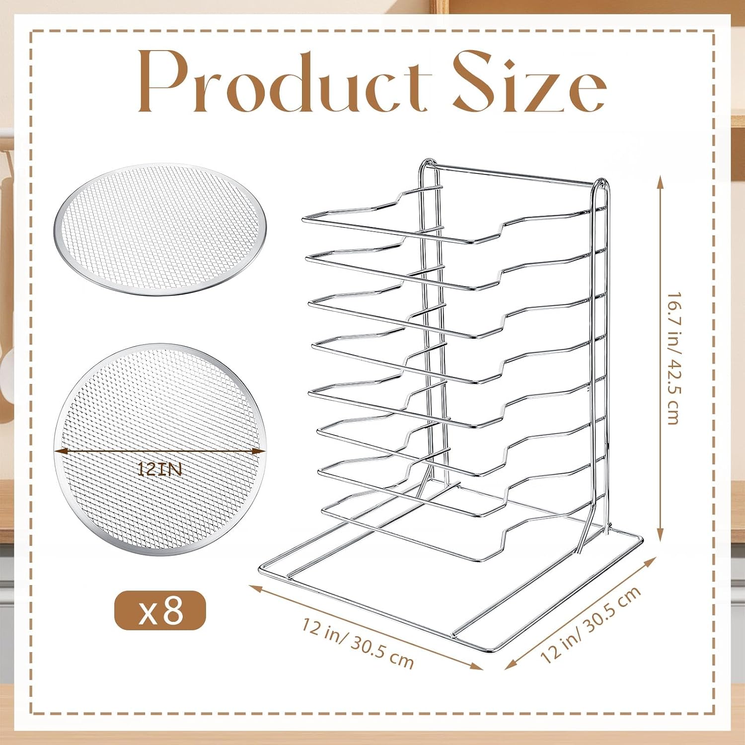 Pizzarek met 8 niveaus en 8 al - Kitchen Baking Rack recensie en prijs