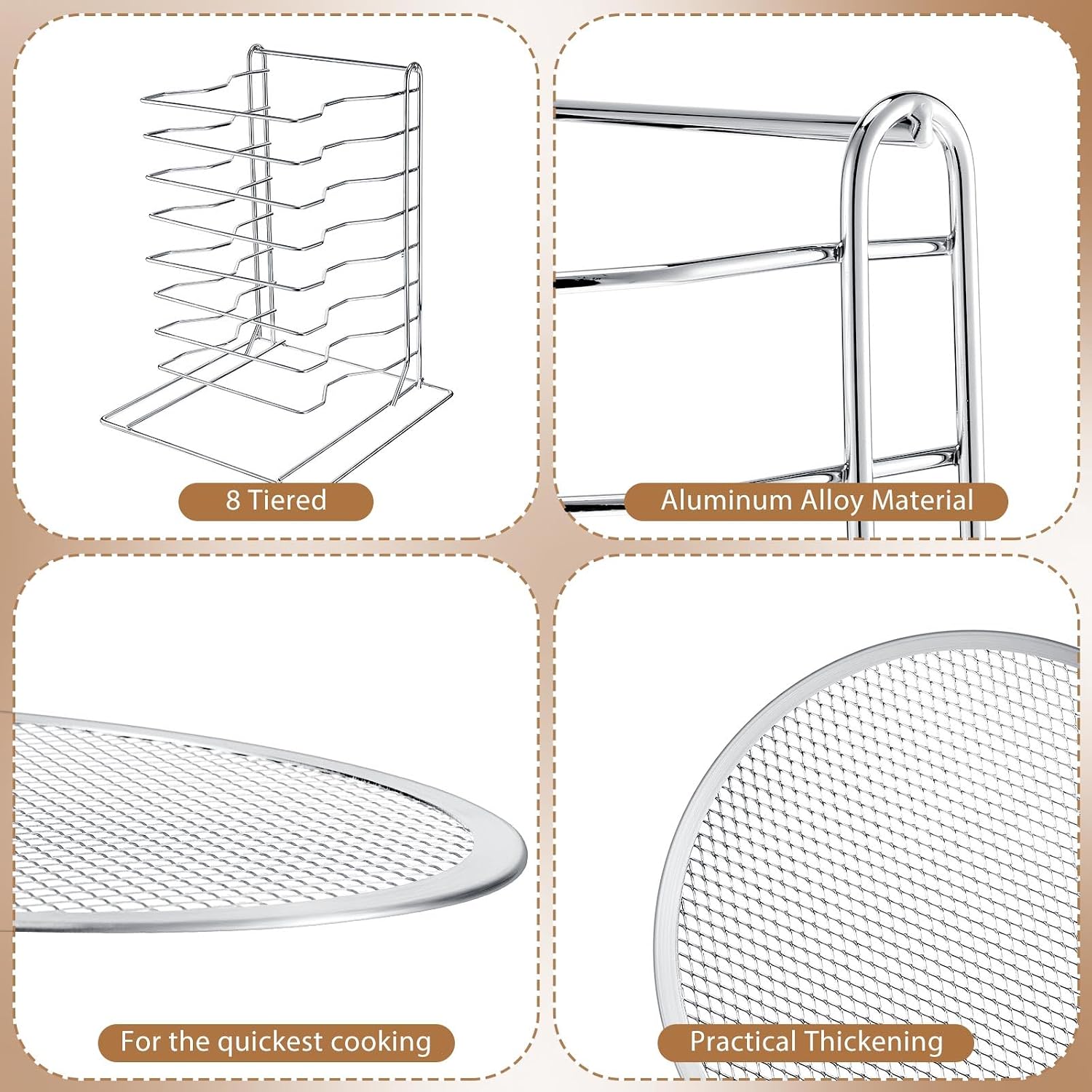 Pizzarek met 8 niveaus en 8 al - Kitchen Baking Rack recensie en prijs