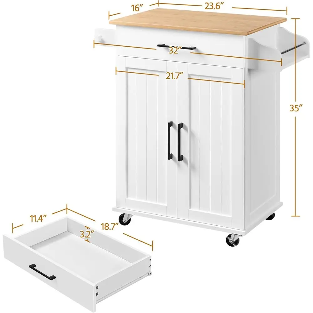 Witte rollende keukenwagen met - Kitchen Q recensie en prijs