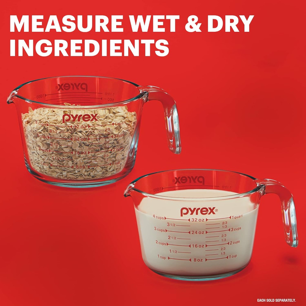 4-delige glazen maatbeker voor - Kitchen Baking Essentials recensie en prijs