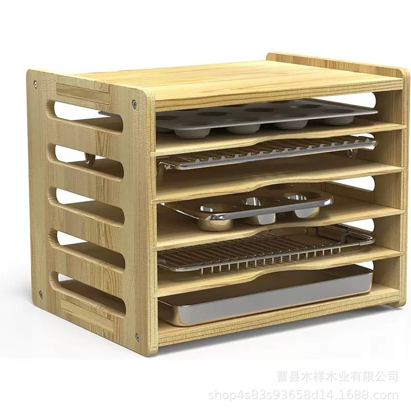 Keukenopbergrek van massief ho - Kitchen Baking Sheet Organizer recensie en prijs